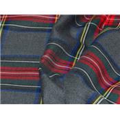 Tissu TARTAN Gris / Rouge