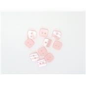 Boutons Carré Effet Nacré Rose 8 mm