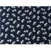 Tissu Crepe LONDRES Marine Imprimé Cygnes