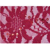 Tissu Dentelle Rouge avec Sequins Rouge