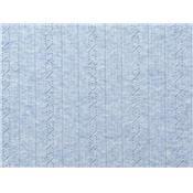 Tissu Maille Côte 1x1 Ajourée Bleu Ciel Chiné