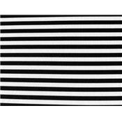 Tissu Scuba Fin Imprimé Rayure Blanc / Noir