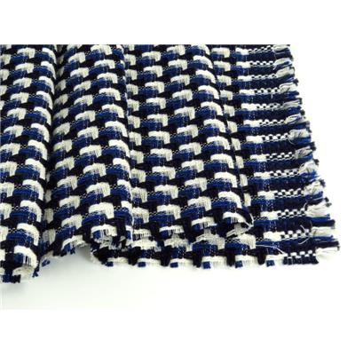 Tissu Tweed Bleu & Blanc / Lurex