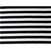 Tissu Jersey Viscose / Elasthanne Rayé Noir / Blanc