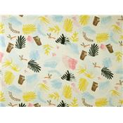 Tissu Jersey Coton Feuillage Tropical