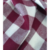 Tissu Flanelle 100 % Viscose Maxi Vichy Bordeaux & Ecru
