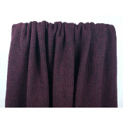 Coupon Maille Effet Tricot Mélange Laine Chiné Prune / Noir 80 cm x 130 cm