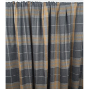 Coupon Sergé Poly / Viscose Plaid Gris / Camel 80 cm x 145 cm