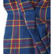 Tissu Flanelle 100 % Coton TARTAN Bleu Jeans