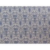 Tissu Jacquard Fleuri Bleu Ciel