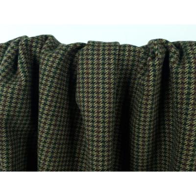 Tissu Lainage Pied de Puce Marine / Vert