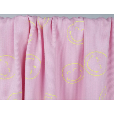 Tissu Maille Cote 2x2 Smiley