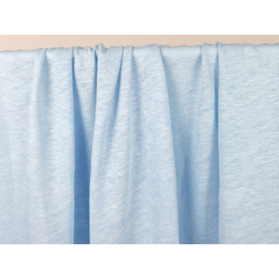 Tissu Maille Jersey 100 % Lin Bleu Ciel