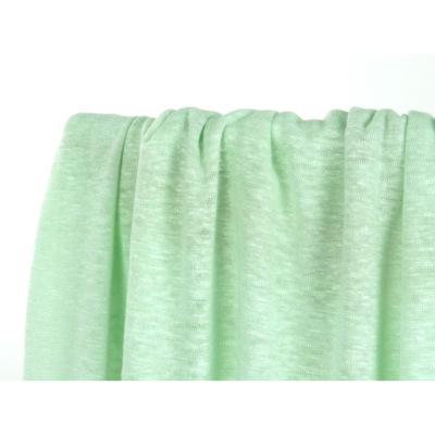 Tissu Maille Jersey 100 % Lin Vert D'Eau