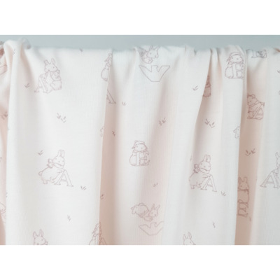 Tissu Maille Jersey E.A. Lapinous Rose