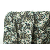 Tissu Sergé 100 % Viscose Fleurs Bleu