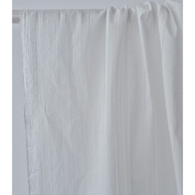 Tissu Toile de Coton Plumetis & Ajouré Ecru