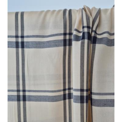 Tissu Voile 100 % Modal Carreaux Beige
