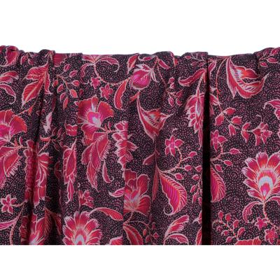 Tissu Voile de Viscose Fleurs Balinaises