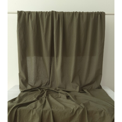 Tissu Voile de Coton Plumetis 100 % Coton Kaki