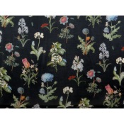 Coupon Voile de Viscose Herbier Noir 50 cm x 140 cm