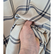 Tissu Voile 100 % Modal Carreaux Beige