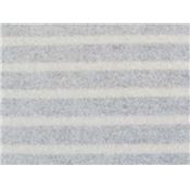 Tissu Molleton Gratté Rayé Bleu Marine / Ecru