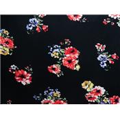 Coupon Jersey Viscose / Elasthanne Imprimé Bouquets de Fleurs 100 cm x 180 cm