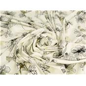 Tissu Maille Jersey Lyocell / Coton / Elasthanne Fleurs Aquarelles