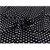 Tissu Maille Maillot de Bain Pois Noir