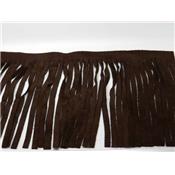 Ruban Galon Frange 150 mm Simili Daim Marron
