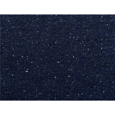 Tissu Molleton Bleu Marine / Lurex Doré