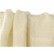 Coupon Coton Texturé Brodé Ecru 50 cm x 140 cm