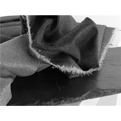 Tissu Denim Noir / Lurex Argent Réversible