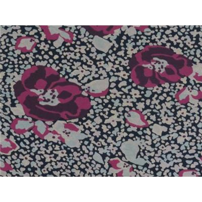 Tissu Jersey Viscose / Elasthanne Marine Imprimé Fleurs