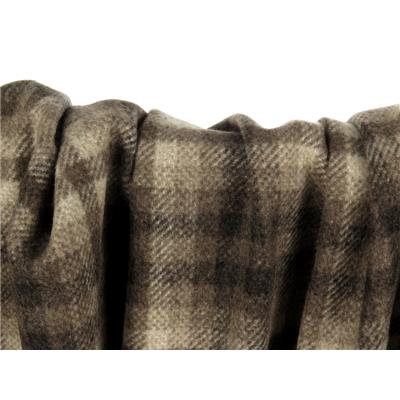 Tissu Lainage Mélange Laine Carreaux Choco