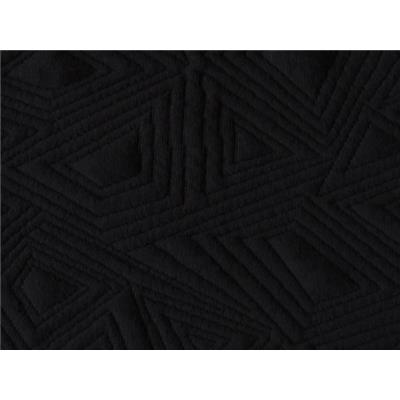 Tissu Maille Structurée Noir Motifs Graphiques