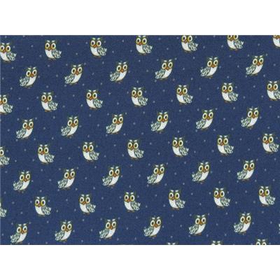 Tissu Popeline Légère Imprimé Hibou