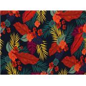 Tissu Crepe Poly / Viscose Tropical Marine