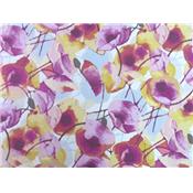 Tissu Viscose / Lin Imprimé Fleurs Aquarelle