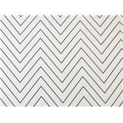 Tissu Sergé Blanc Imprimé Chevron Bleu Marine