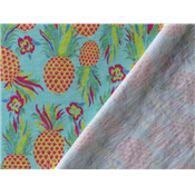 Tissu Jersey Flammé Contrecoller Imprimé Ananas