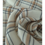Tissu Double Gaze 100 % Coton Checks Noisette