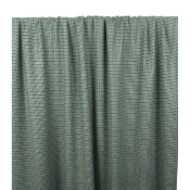 Tissu Lainage Léger Carreaux Turquoise / Kaki