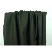 Tissu Lainage Velours de Laine Kaki Chiné / Noir