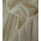 Tissu Maille Côte 7x3 100 % Coton Ecru