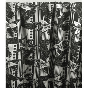 Tissu Popeline Coton BIO Striped Blossom Paradise