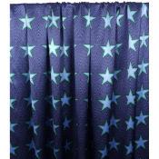 Tissu Satin de Soie STARS Marine / Vert