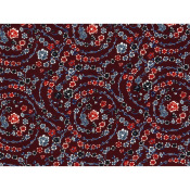 Tissu Crepe LONDRES Fleurs Bordeaux