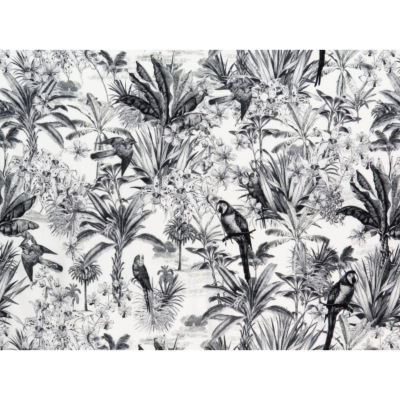 Tissu Crepe Viscose Jungle Noir & Blanc